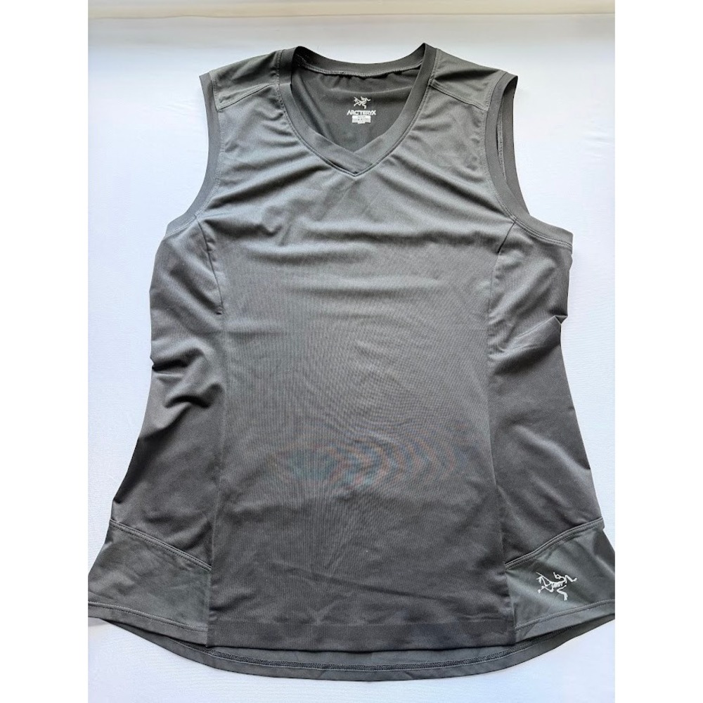 Arcteryx Womens V-Neck Sleeveless Performance Tank Top Grey Size Medium